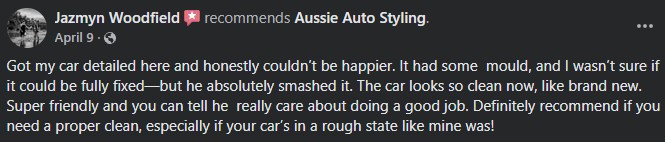 Jazmyn Woodfield recommends Aussie Auto Styling